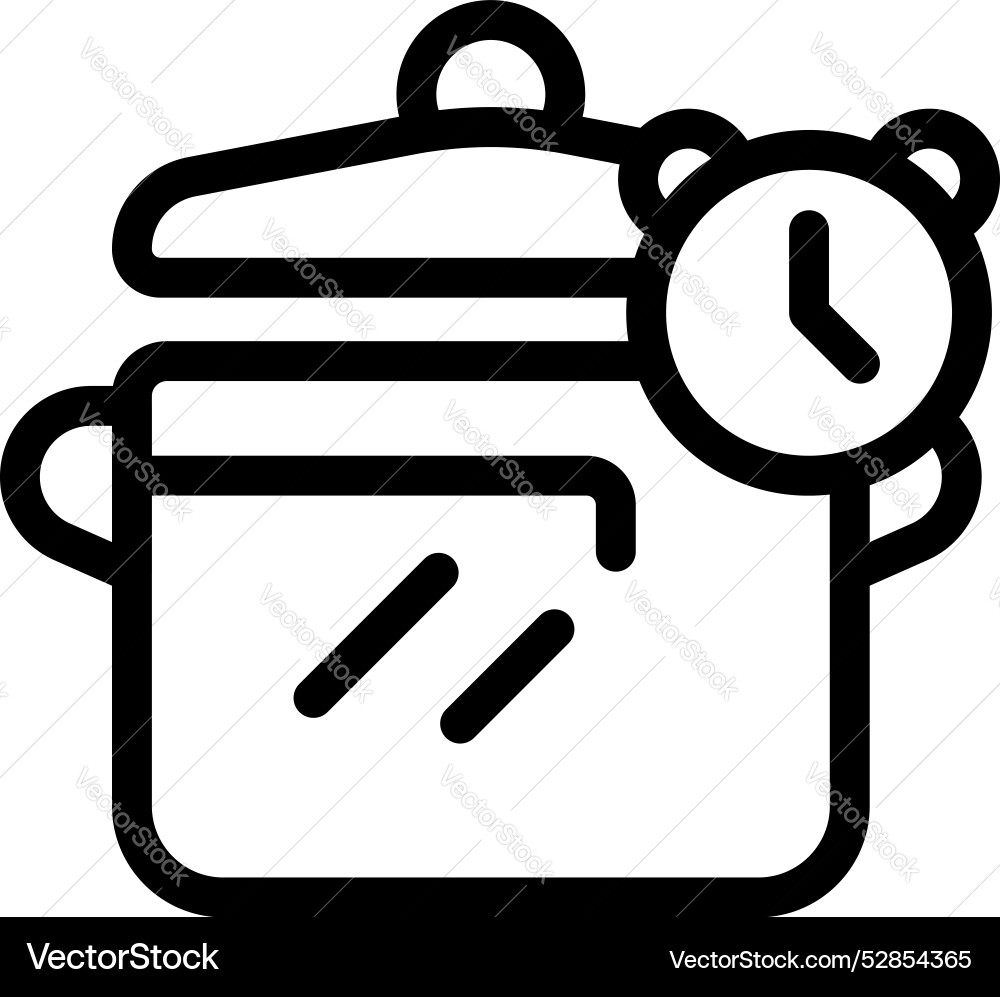 Cooking pot with timer showing time icon Cooking pot with timer showing time icon vector image