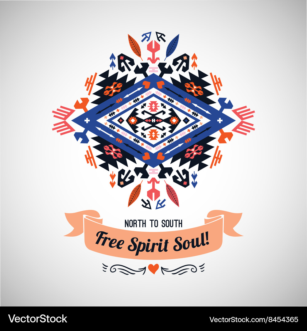 Decorative element on native ethnic style Vector Image