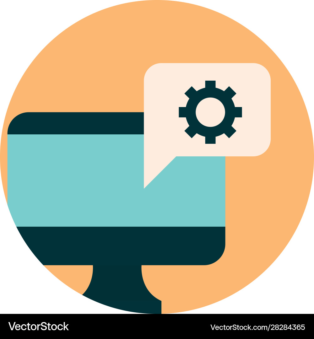 Digital marketing computer monitor setting message vector image