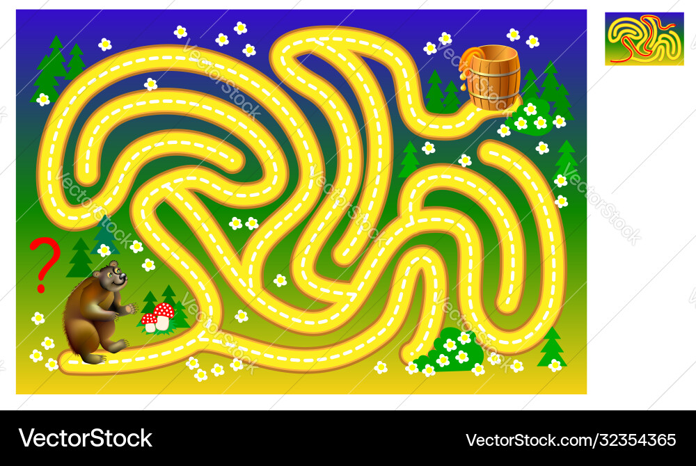 Logic puzzle game with labyrinth for children Logic puzzle game with labyrinth for children vector image