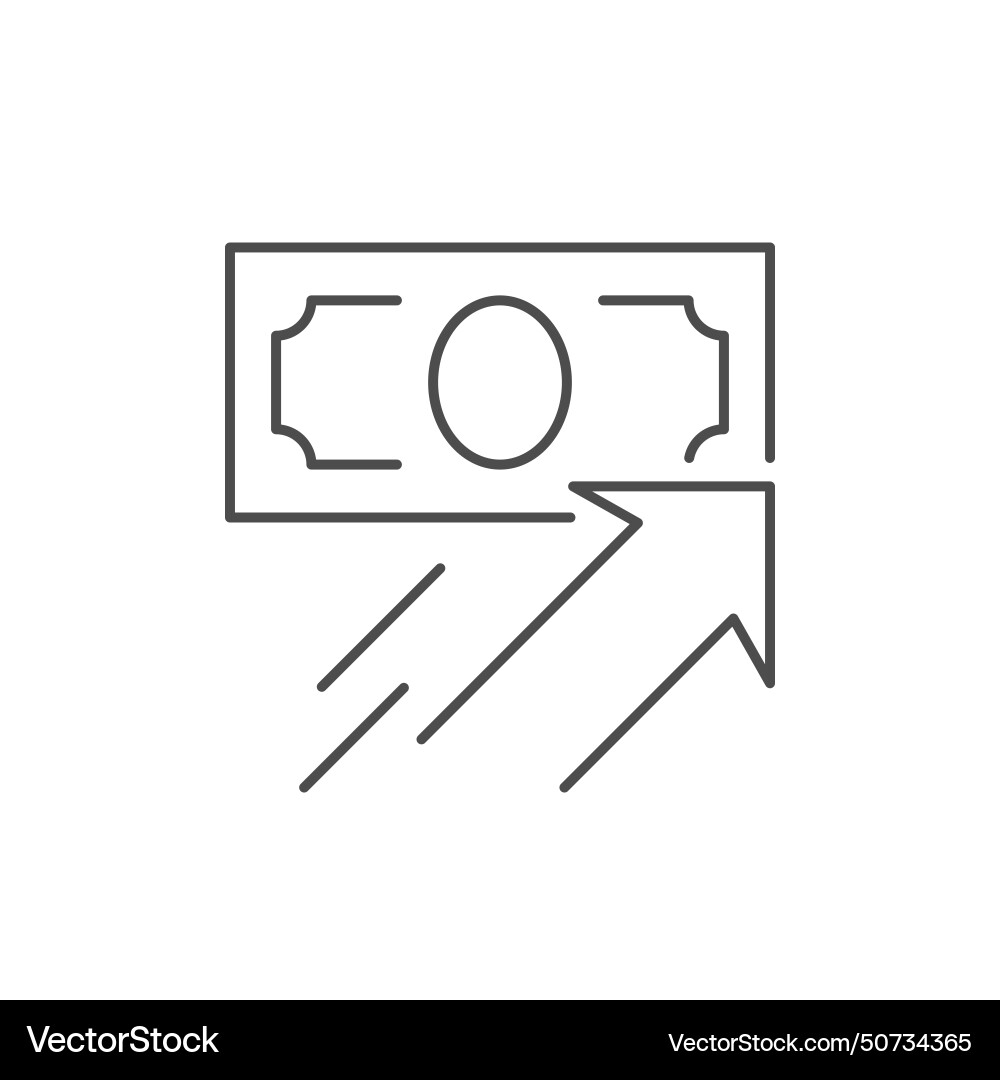 Money growth line outline icon Royalty Free Vector Image