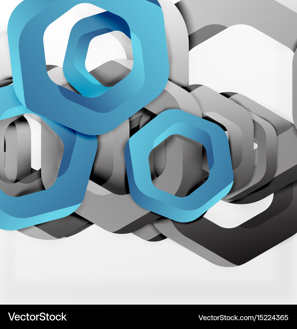 Overlapping hexagons design background vector image