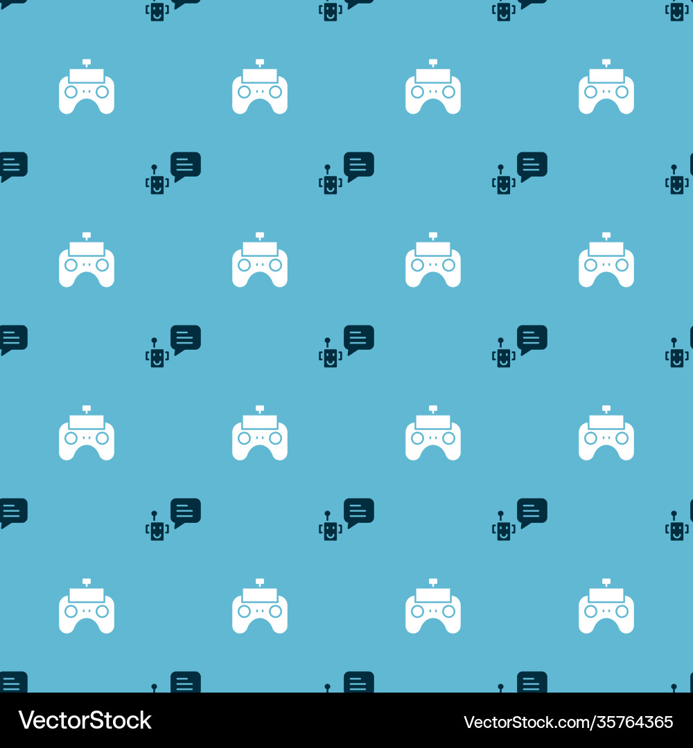 Set bot and remote control on seamless pattern Set bot and remote control on seamless pattern vector image