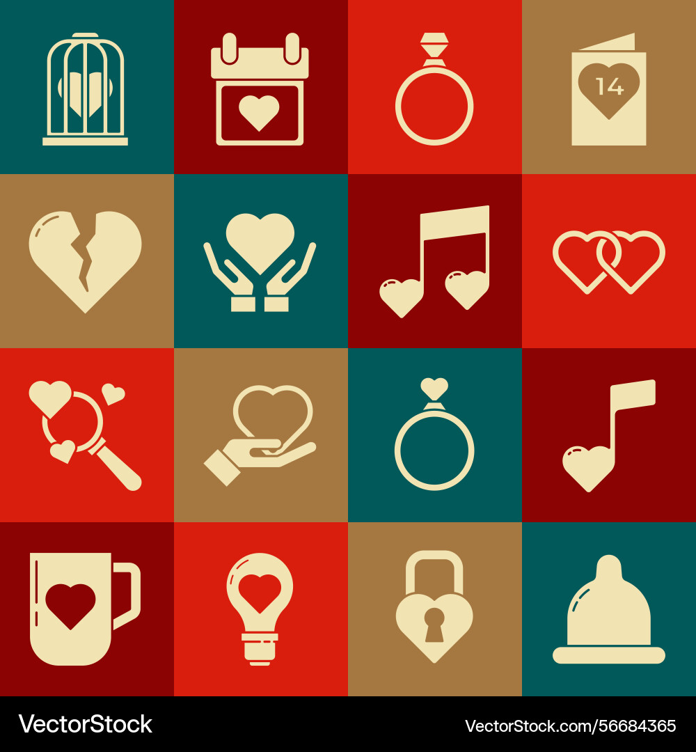 Set condom music note tone with hearts two linked Set condom music note tone with hearts two linked Vector Image