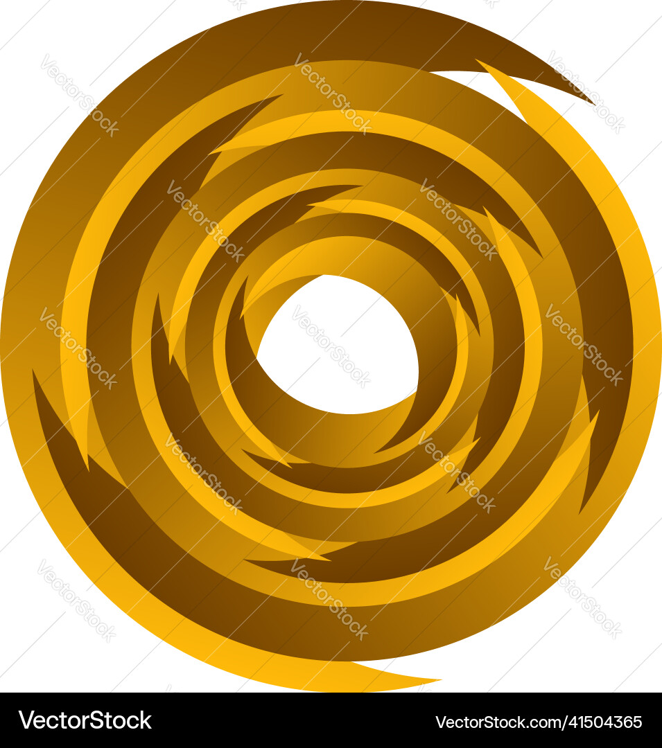 Spiral swirl twirl rotating segmented circle vector image