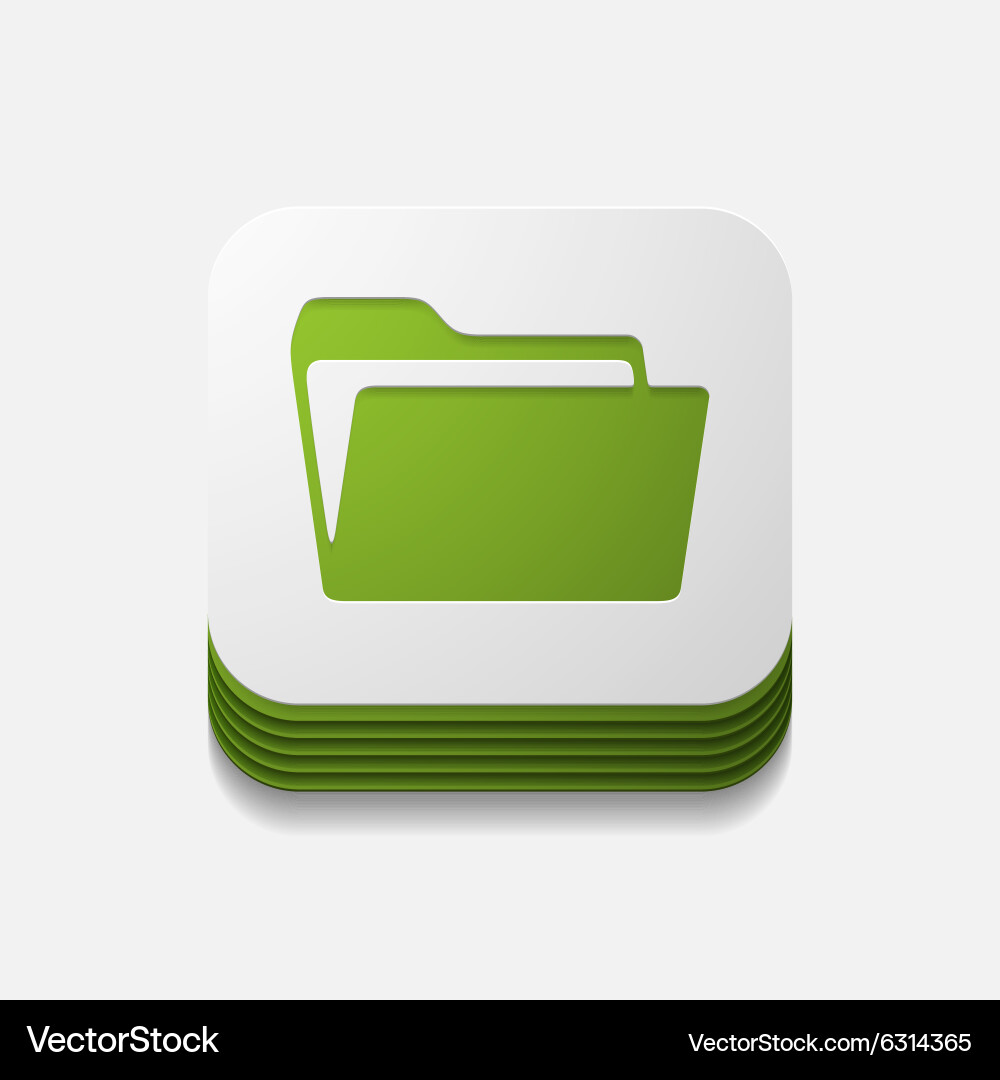 Square button folder vector image