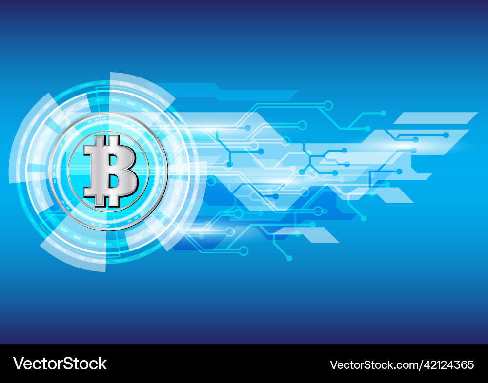 Technical graph of bitcoin in futuristic concept Vector Image