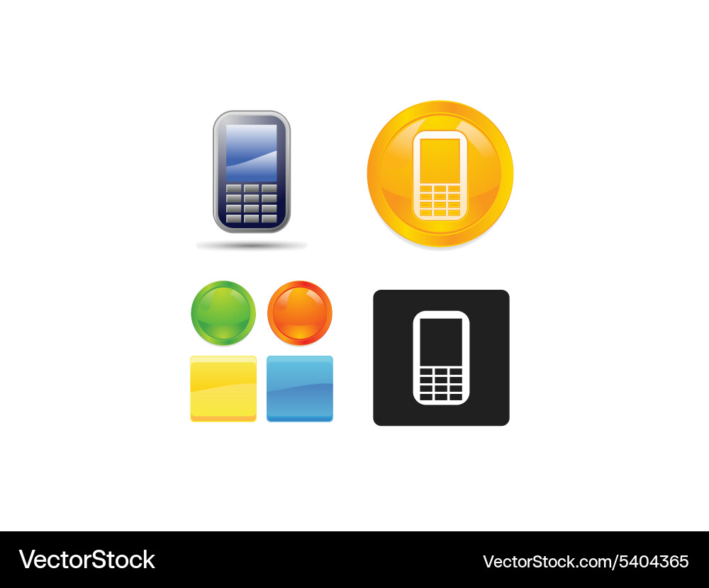 Technology and networking icon set vector image