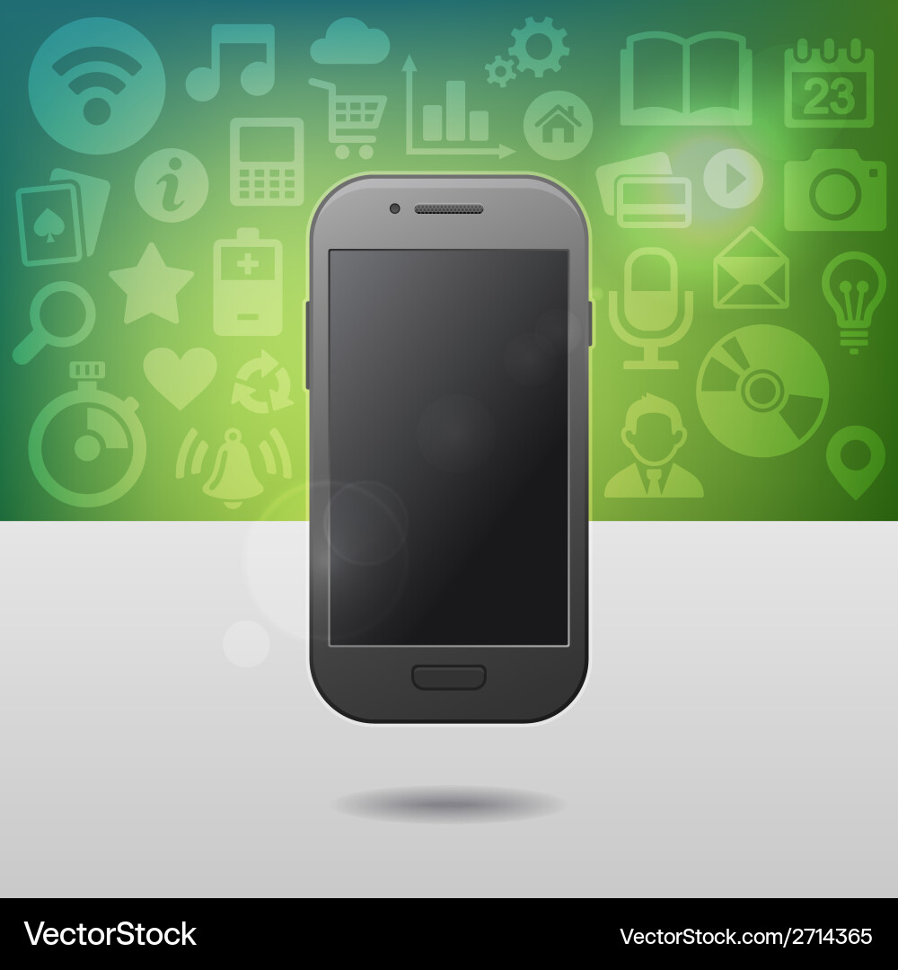 Template with touchscreen mobile phone device vector image