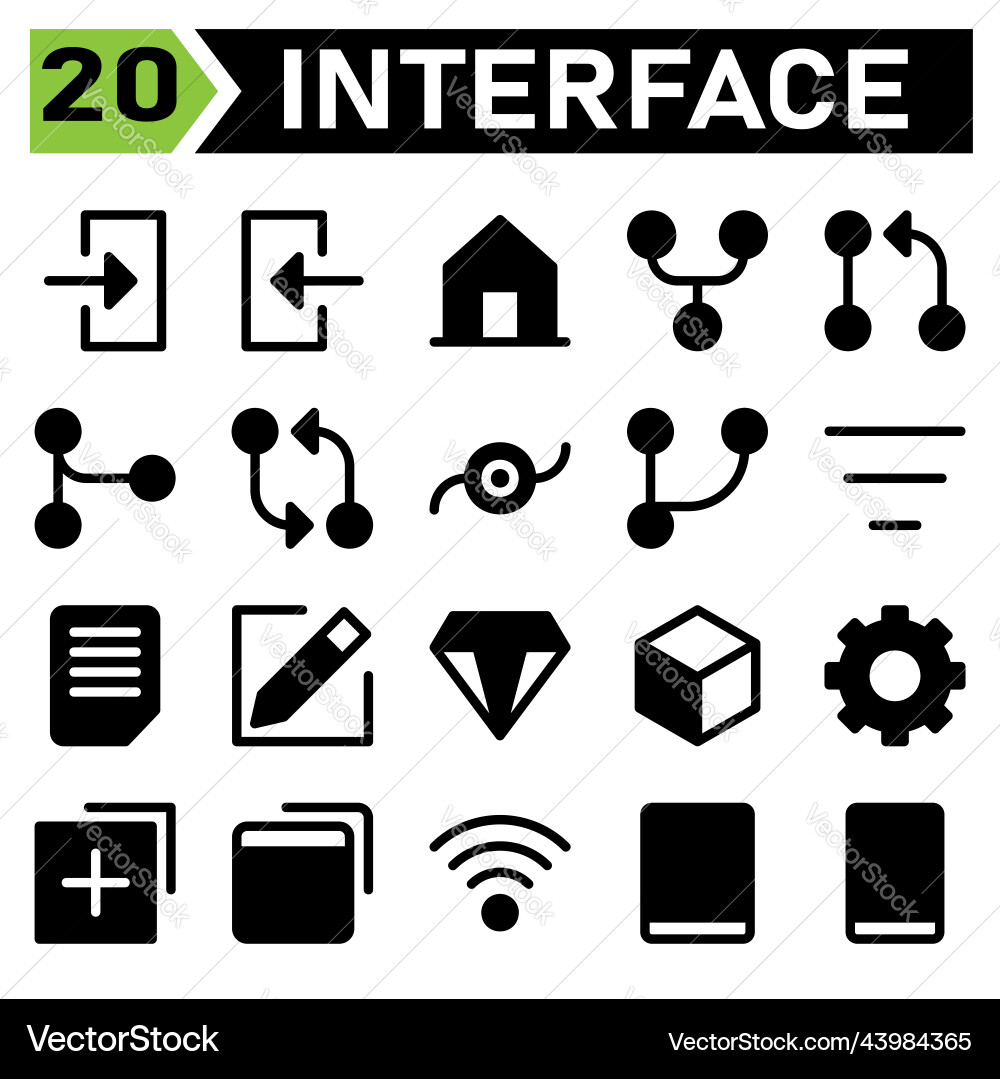 User interface icon set include log in account vector image