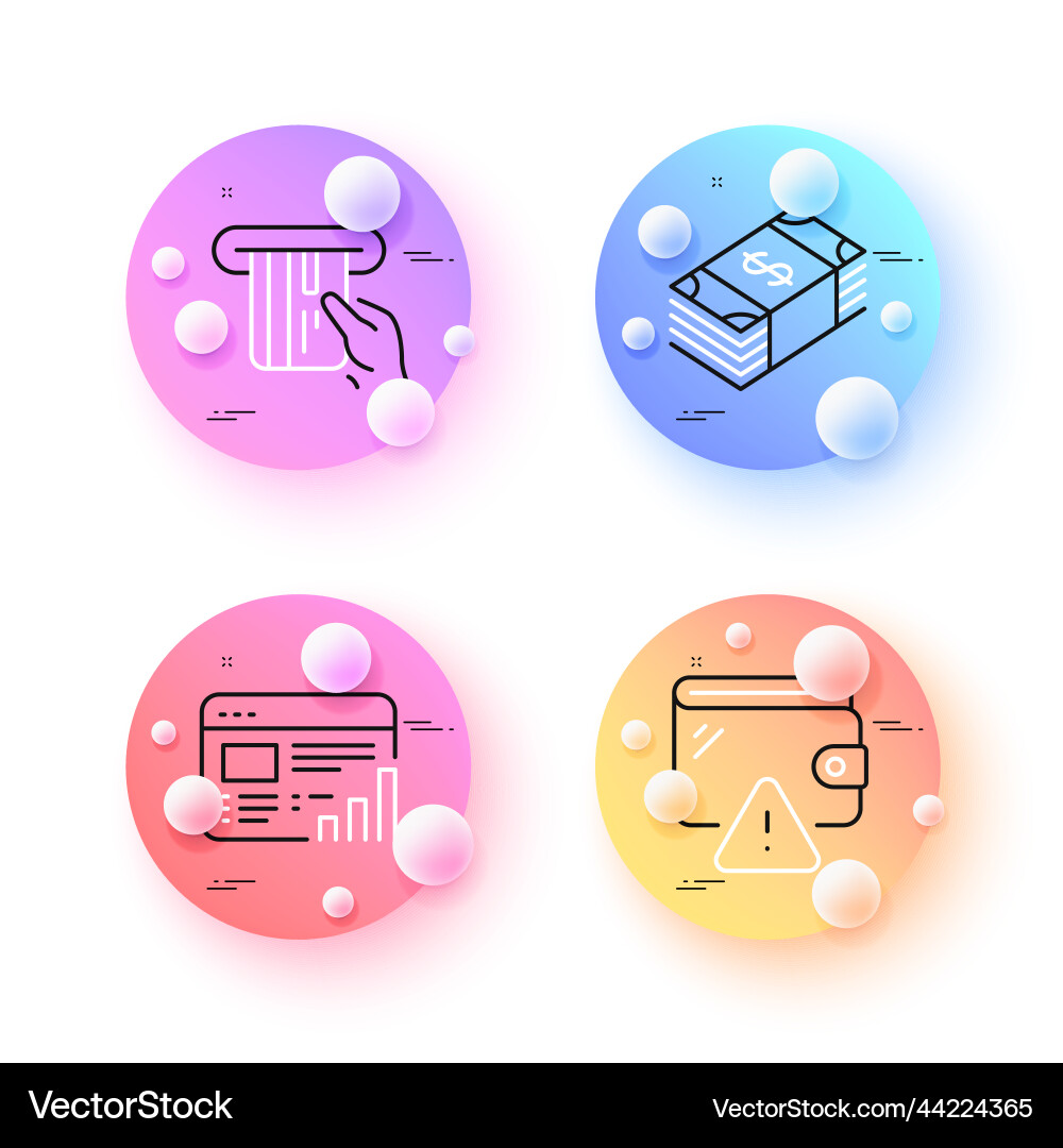 Wallet usd currency and web report minimal line Wallet usd currency and web report minimal line vector image