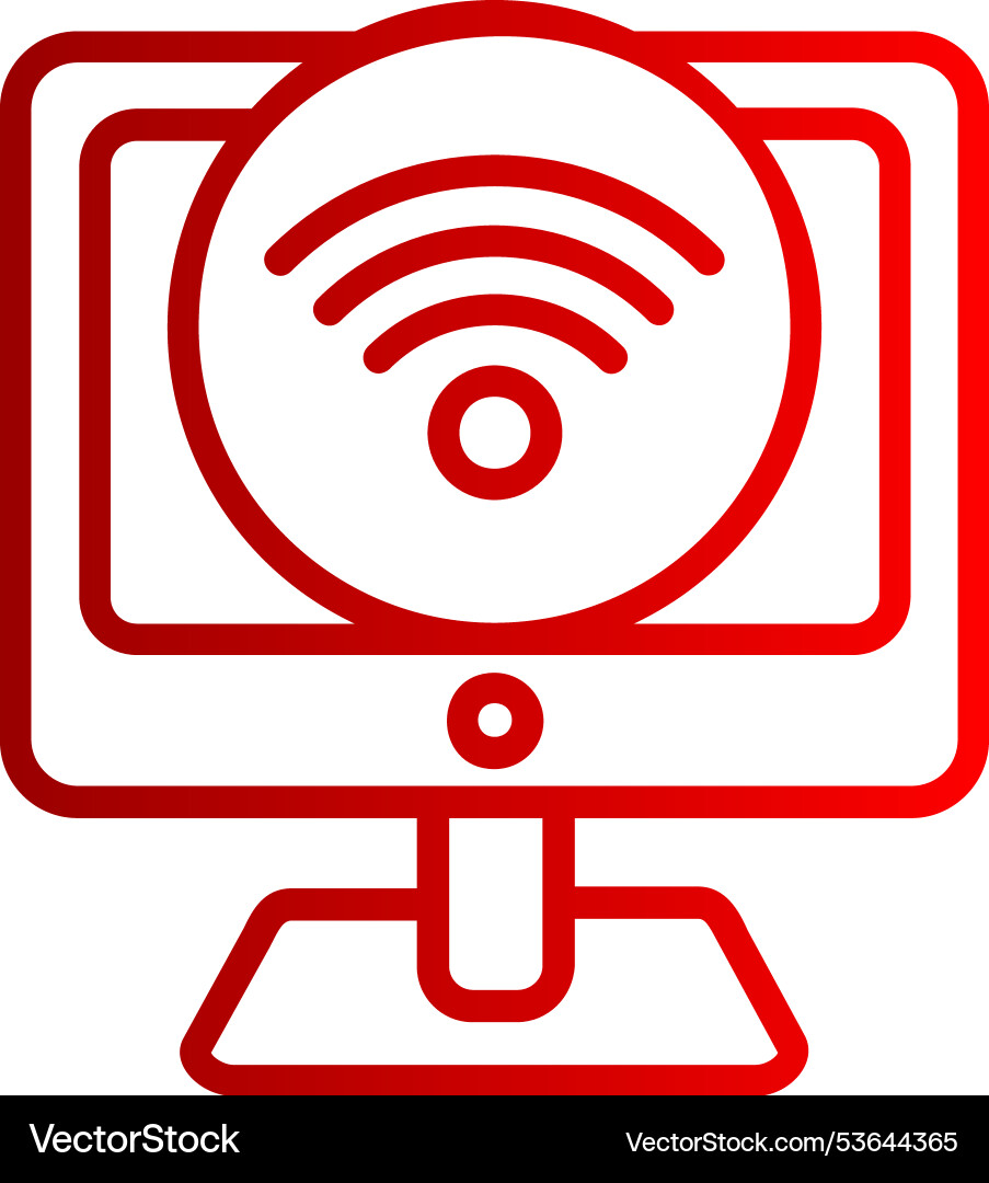 Wifi signal line gradient icon Vector Image