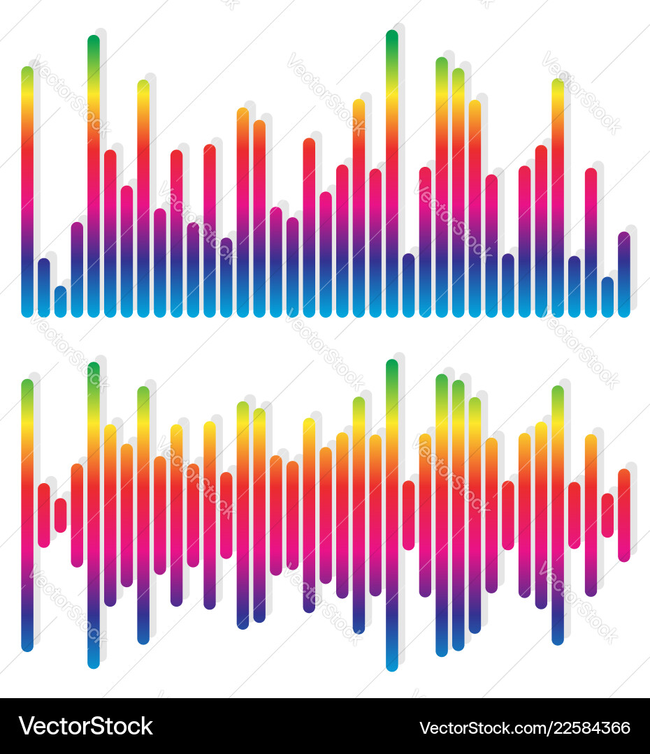 2 different equalizer eq graphics - vertical bars 2 different equalizer eq graphics - vertical bars vector image