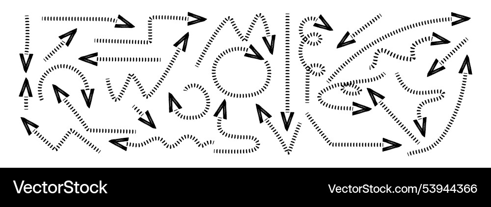 A set of different pointing arrows A set of different pointing arrows vector image