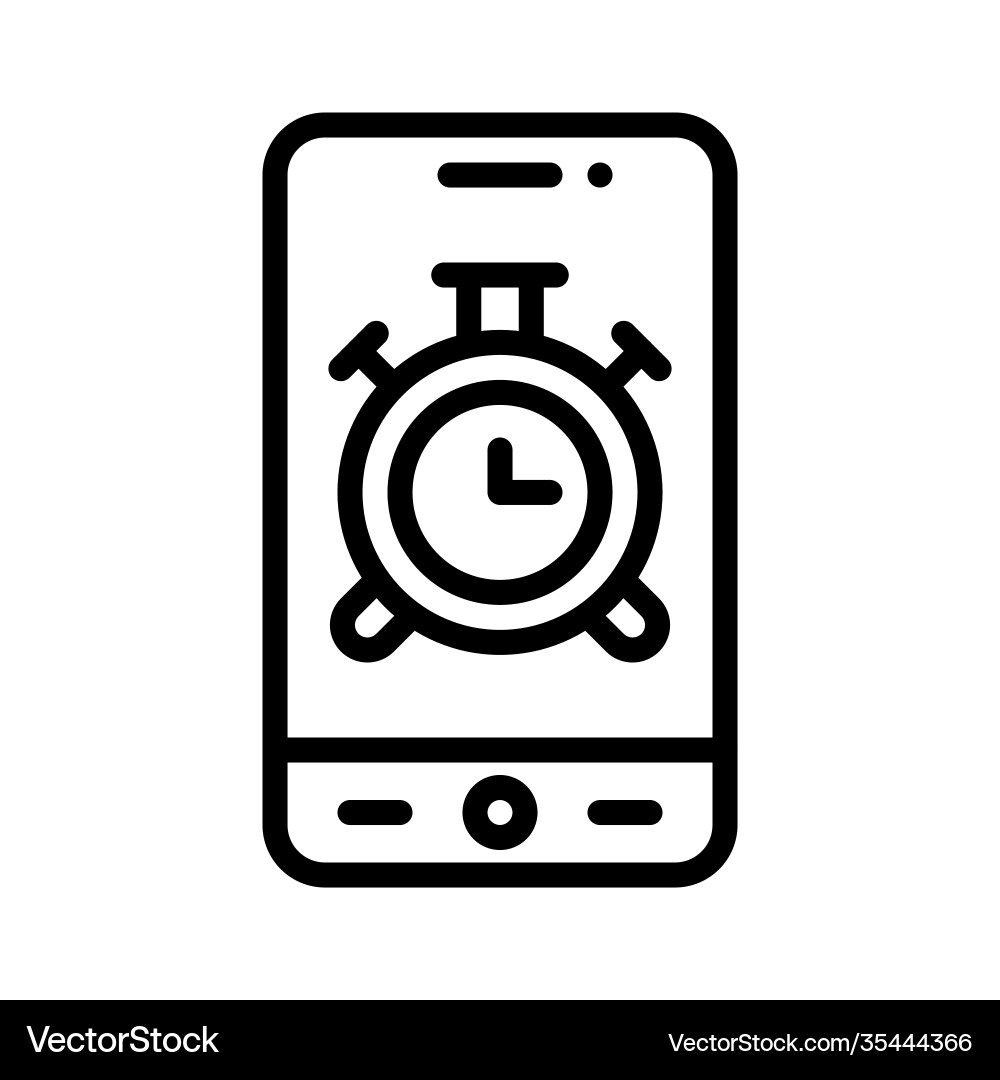Alarm clock app icon mobile application vector image