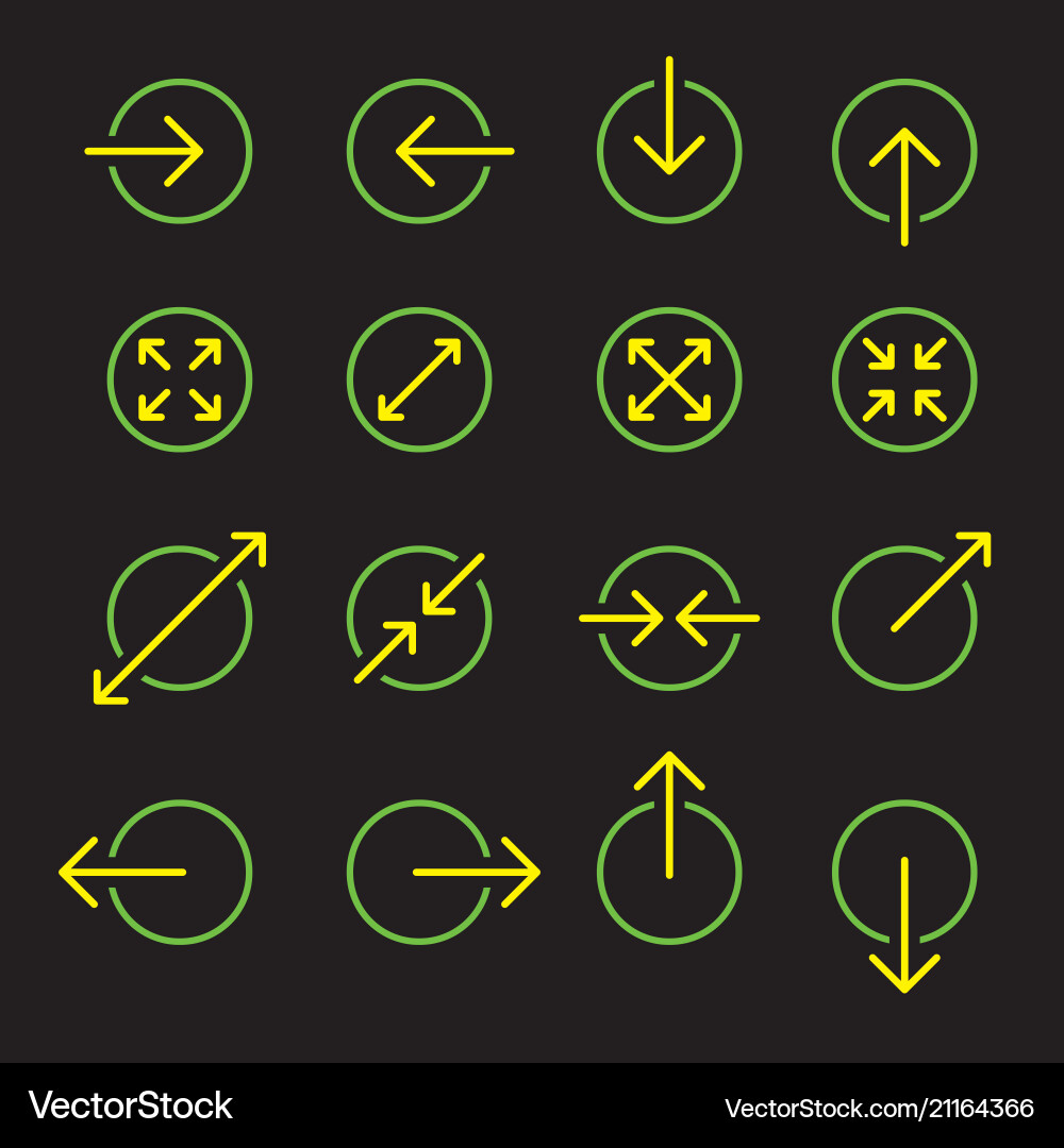 Arrow line collection touch screen gestures icons Arrow line collection touch screen gestures icons vector image