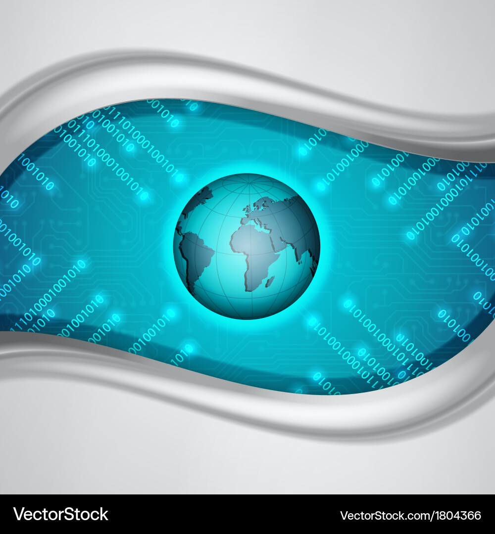 Binary background with planet vector image