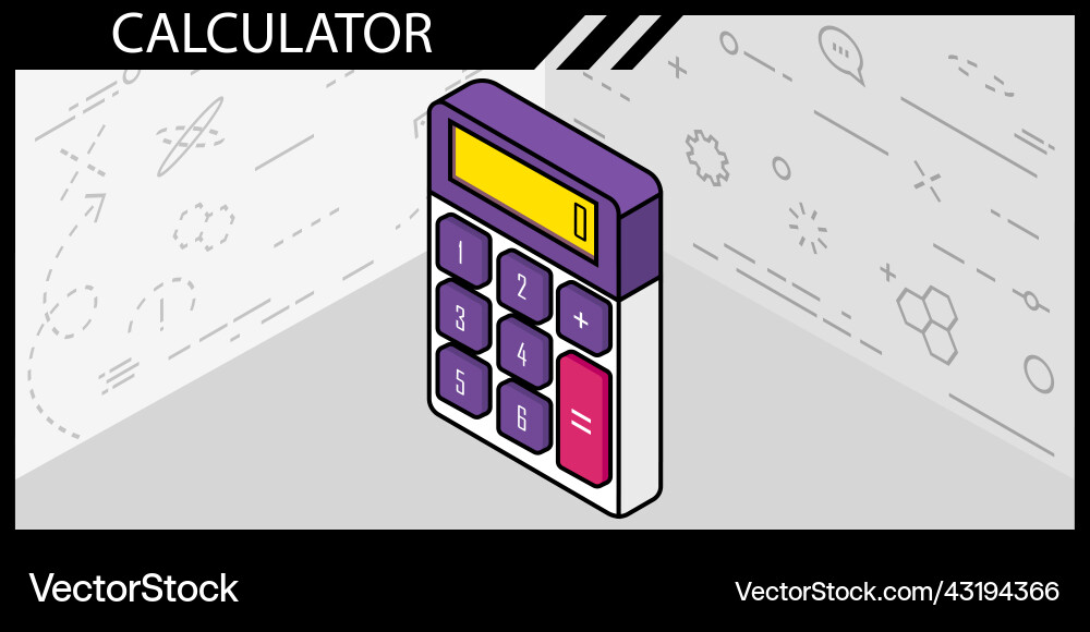 Calculator isometric design icon web 3d colorful Calculator isometric design icon web 3d colorful vector image