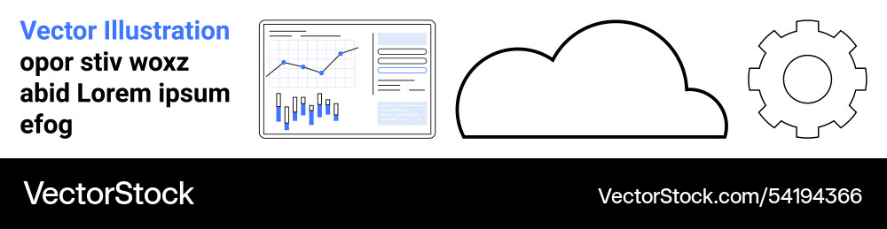Data analytics and cloud computing concept Vector Image