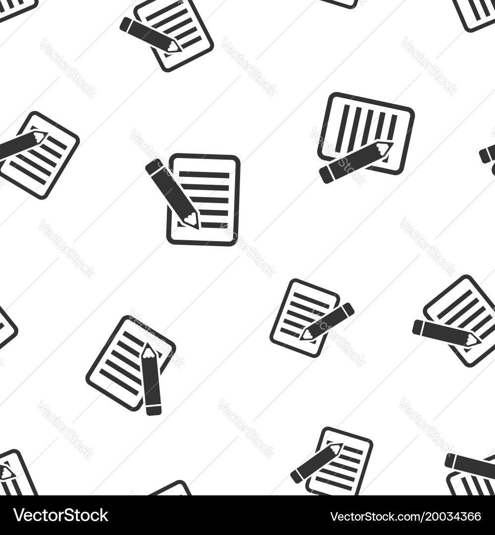 Document with pencil seamless pattern background vector image