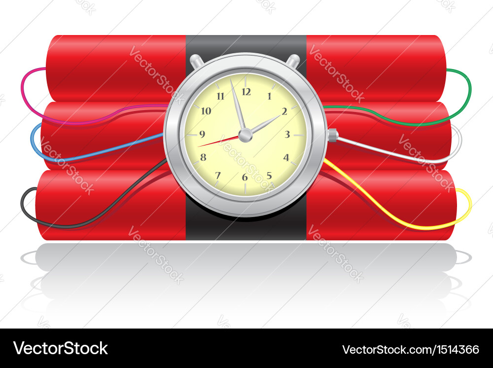 Dynamite and Clockwork Timer vector image