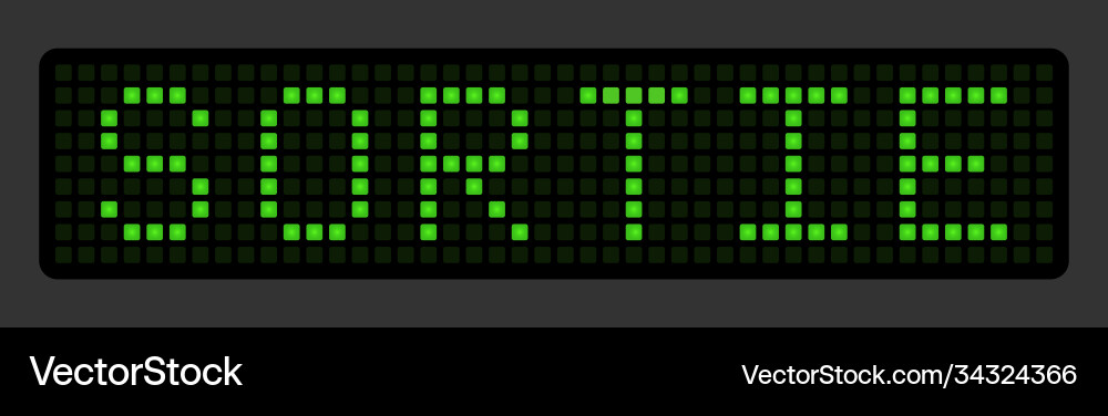 Electronic display in green with word exit Vector Image