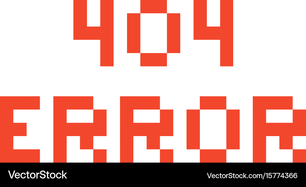 Error page 404 pixel retro game style vector image