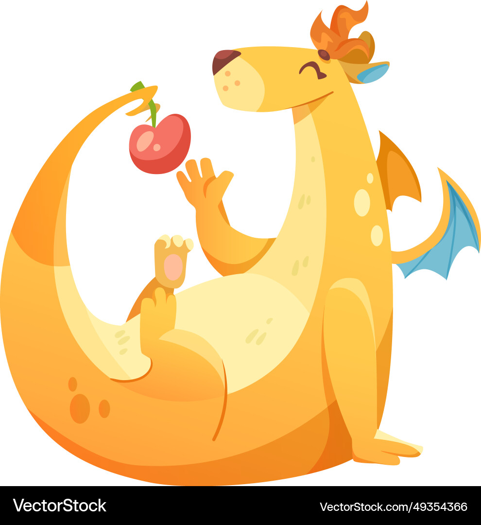 Fairy dragon as winged and horned legendary Fairy dragon as winged and horned legendary vector image