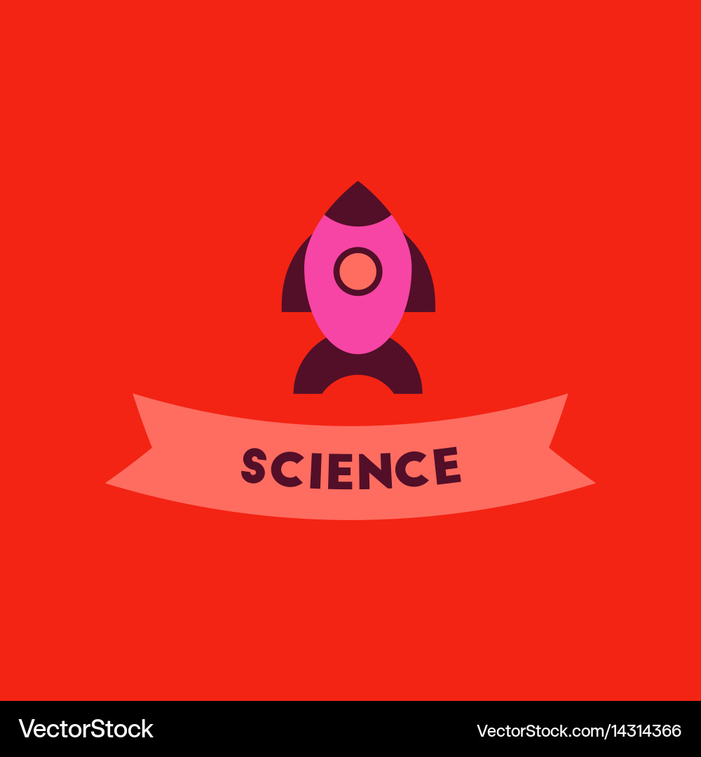 Flat icon on background rocket science Vector Image