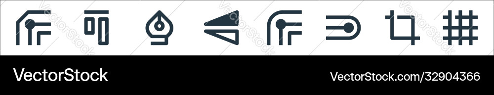 Graphic design line icons linear set quality Graphic design line icons linear set quality vector image
