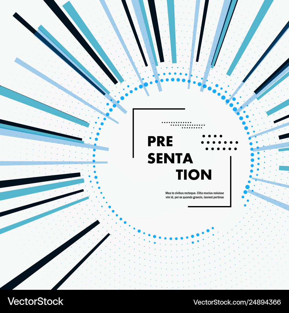 Halftone circles with ray lines design element Halftone circles with ray lines design element vector image