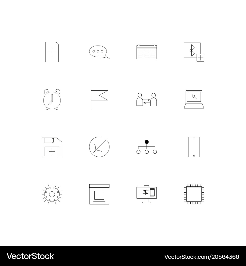 Internet technologies simple linear icons set vector image