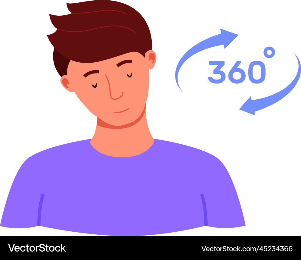 Neck rotation exercise body stretch workout Neck rotation exercise body stretch workout vector image