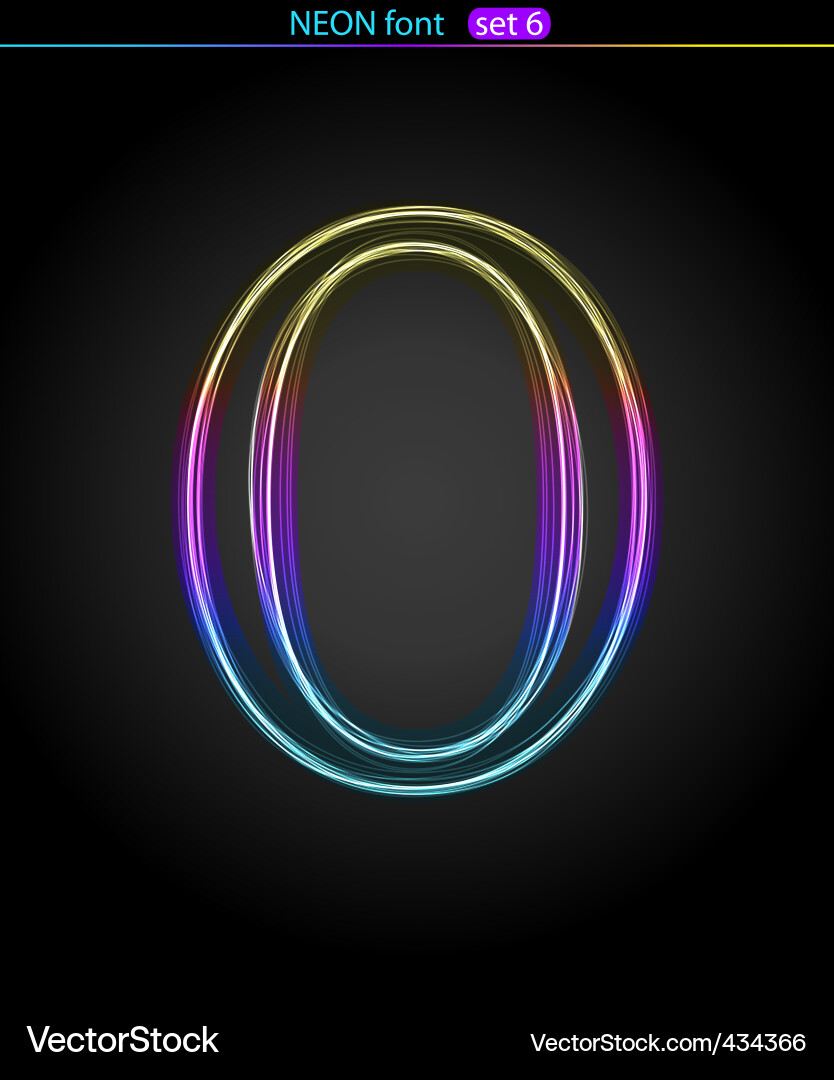 Neon Letter O Vector Image