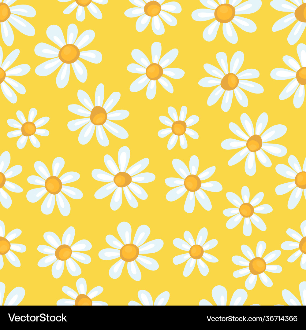 Seamless spring pattern with simple chamomile Seamless spring pattern with simple chamomile Vector Image