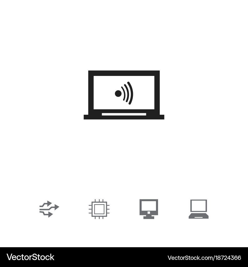 Set of 5 editable computer icons includes symbols vector image