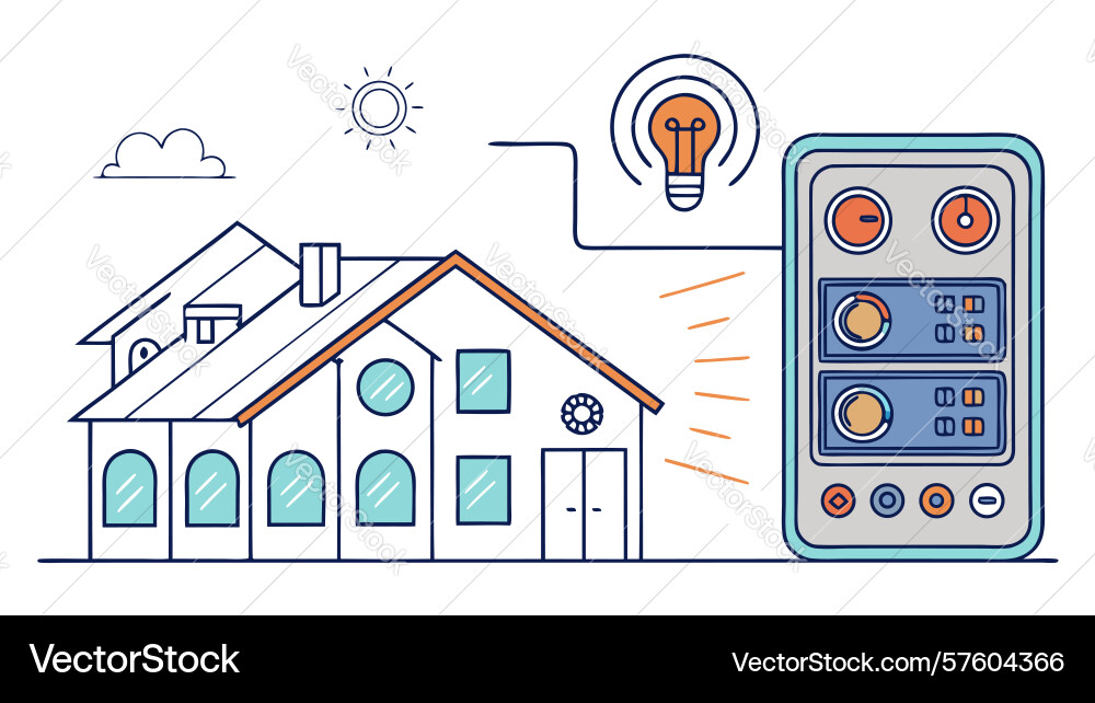 Smart home automation system dashboard design vector image