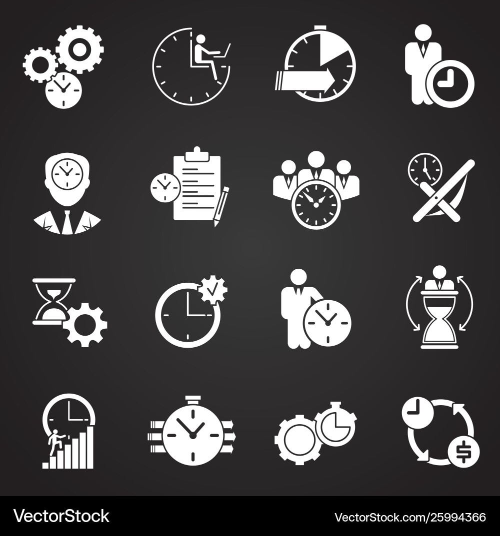 Time management related icons set on background Time management related icons set on background vector image