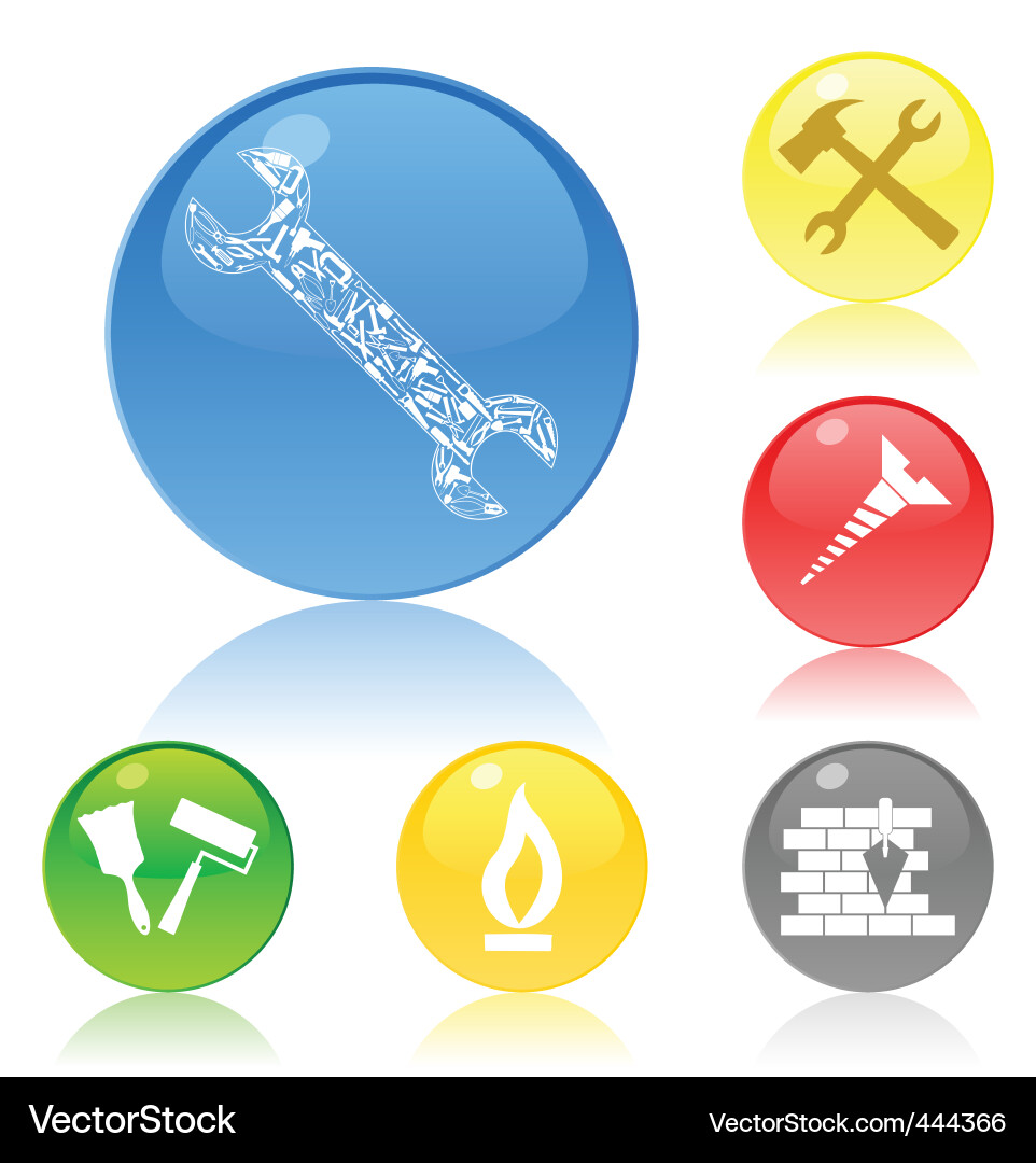Tool icon buttons Vector Image