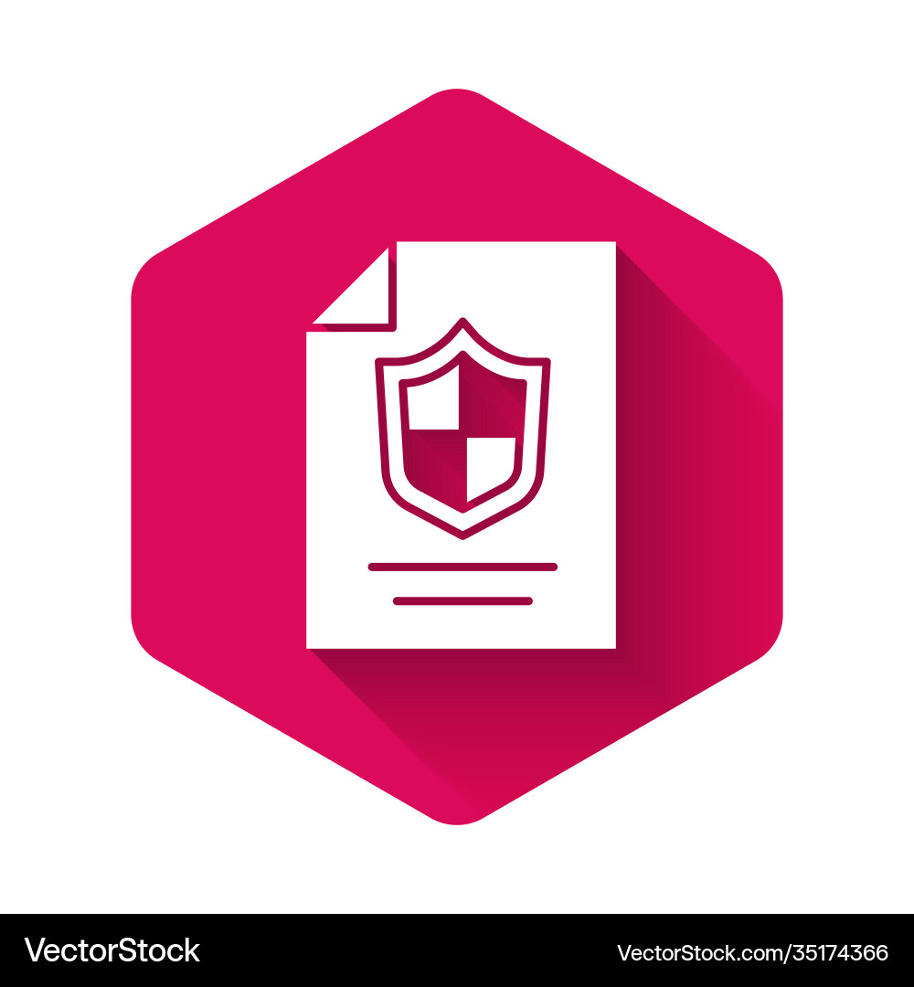 White Contract with Shield Vector Image