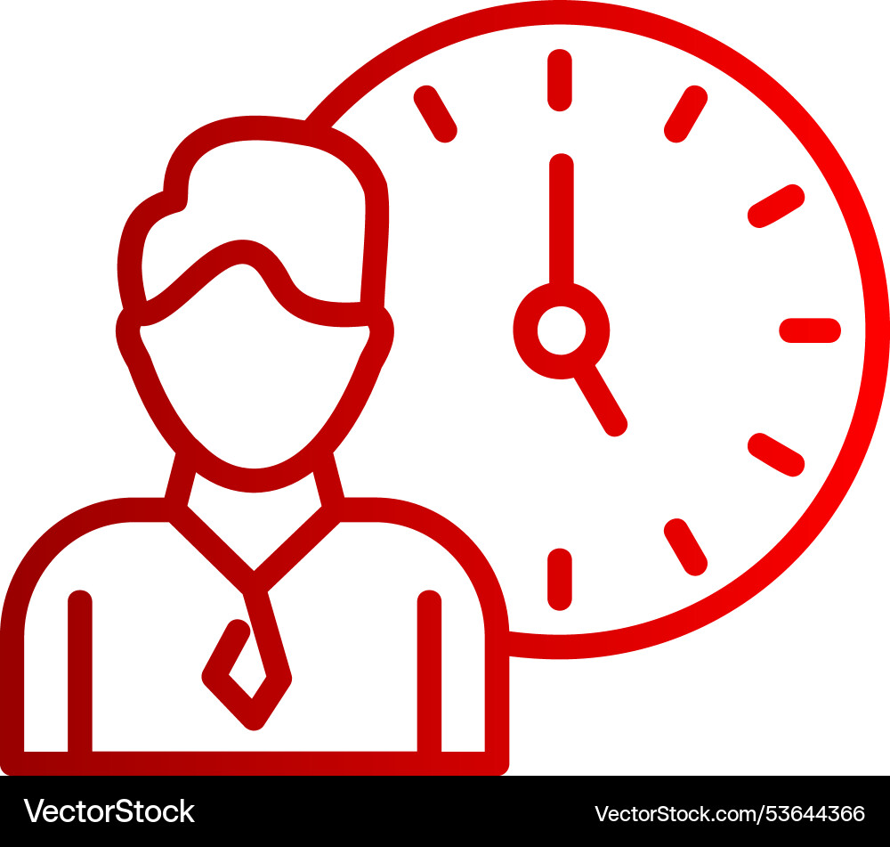 Working hours line gradient icon Vector Image