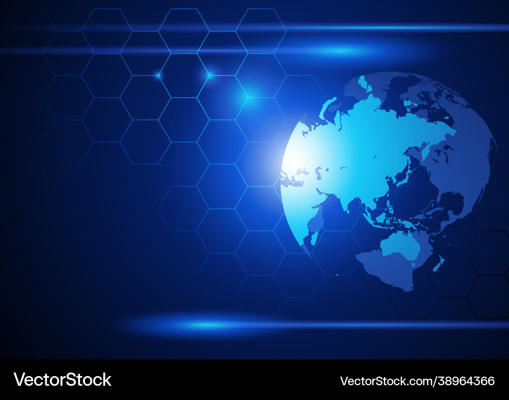 World globe with light speed and connected lines World globe with light speed and connected lines vector image
