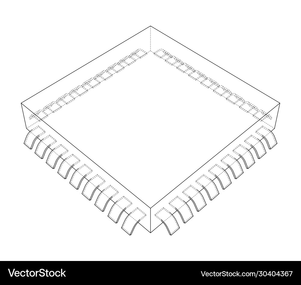 3d microchip rendering Vector Image