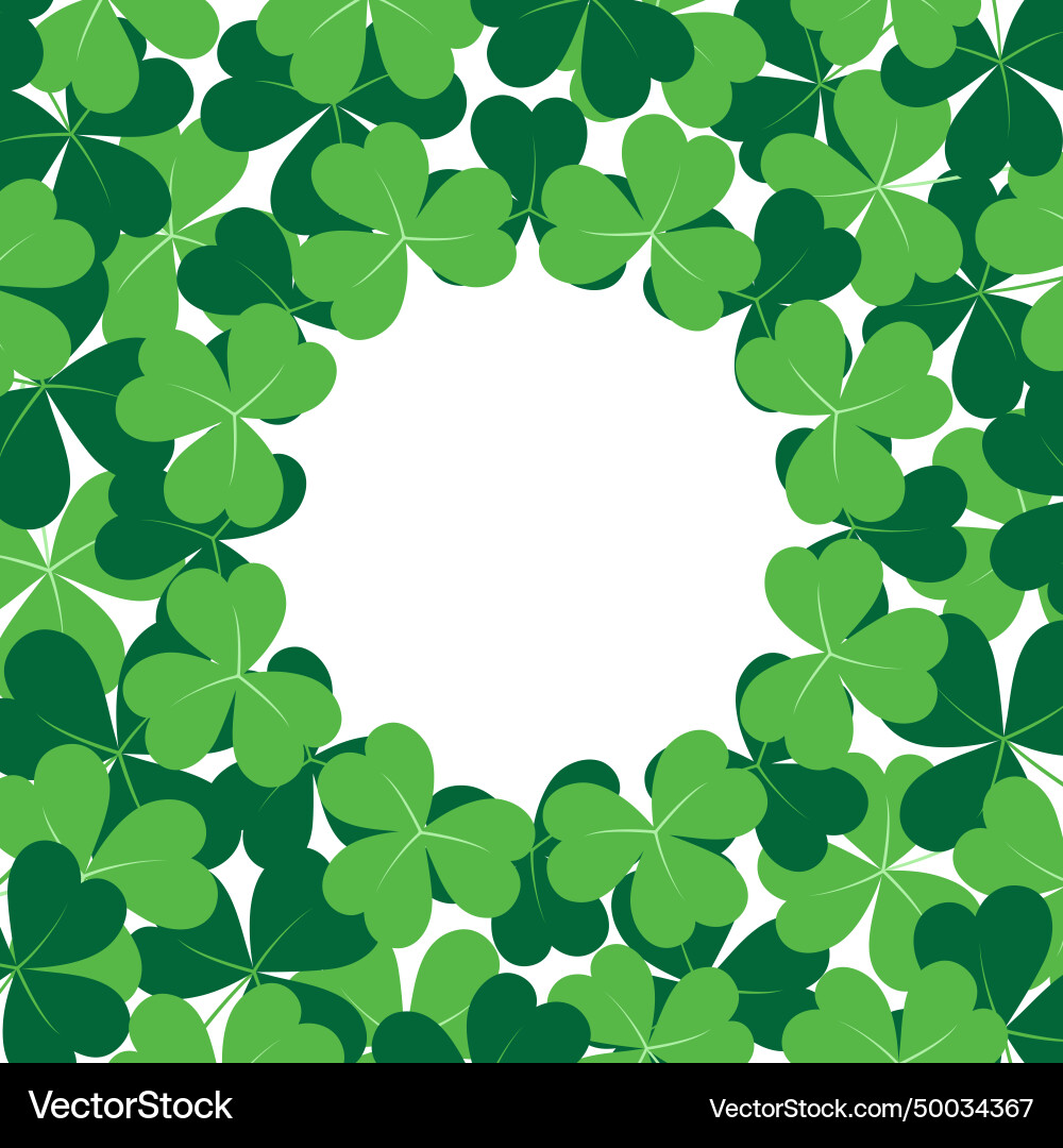 Abstract shamrocks frame border with copy space Vector Image