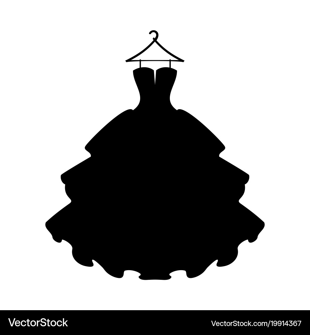 Black Dress Silhouette  Royalty-Free Vector | VectorStock