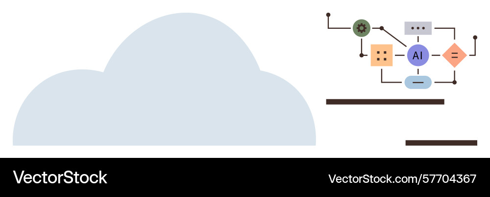 Cloud Computing und ai Integration in die Verarbeitung Cloud Computing und ai Integration in die Verarbeitung vektorbild