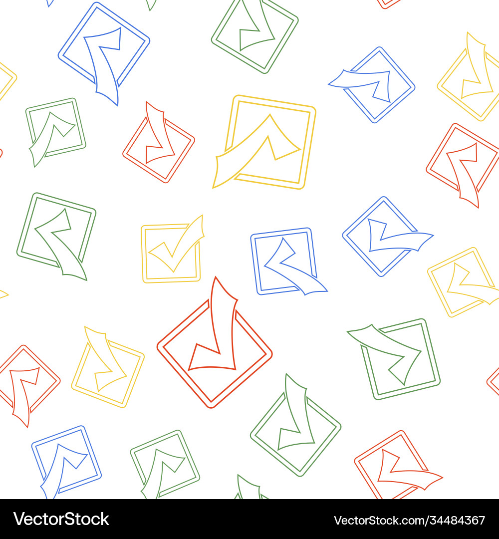 Color check mark in a box line icon isolated Color check mark in a box line icon isolated vector image