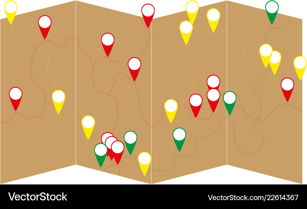 Color map with geolocation on a white background Color map with geolocation on a white background vector image