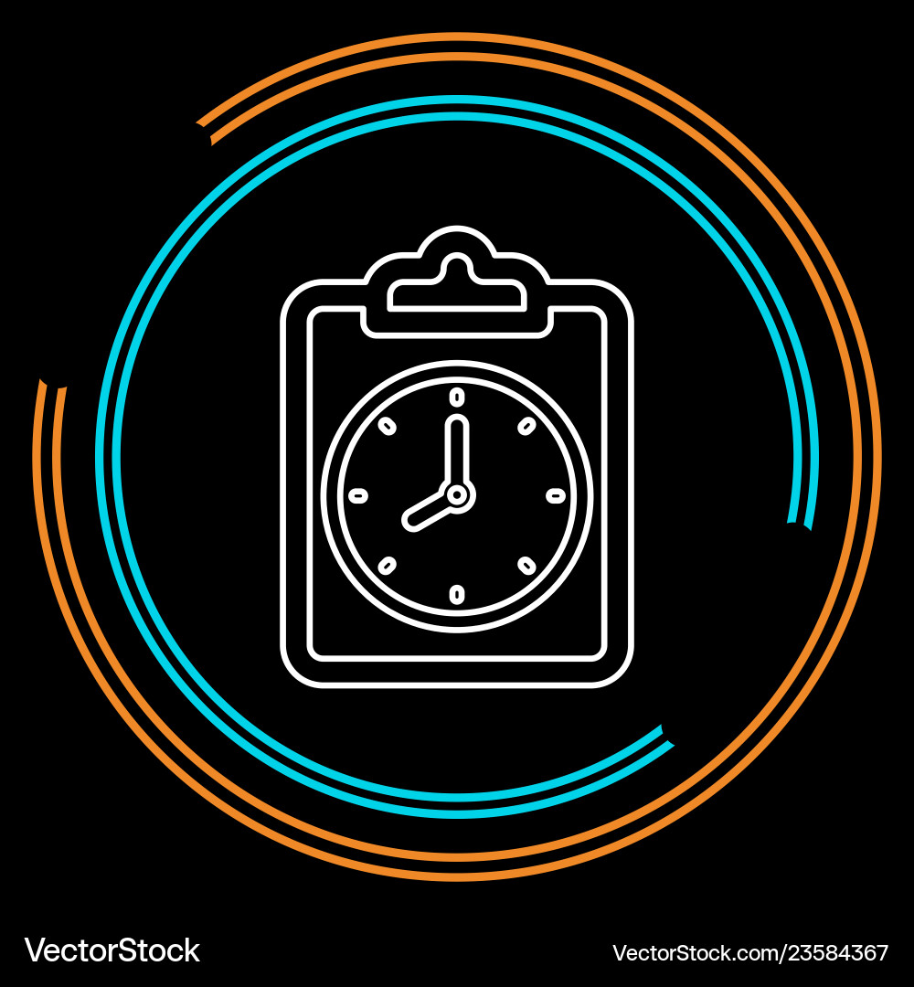 Document with clock icon questionnaire Document with clock icon questionnaire Vector Image