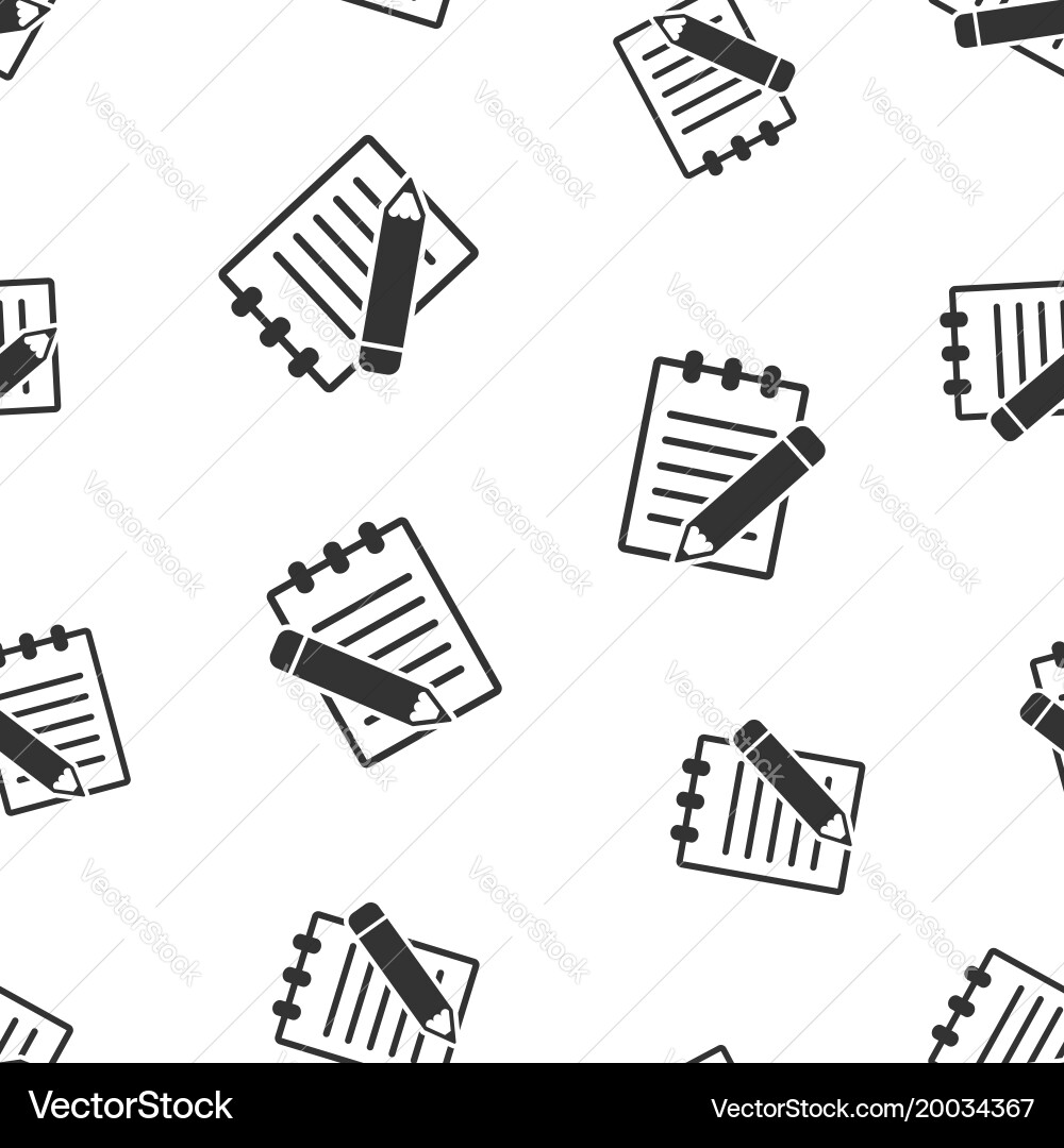 Document with pencil seamless pattern background vector image